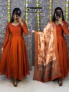Launching beautiful plain vichithra anarkali with trending kalamkari dupata